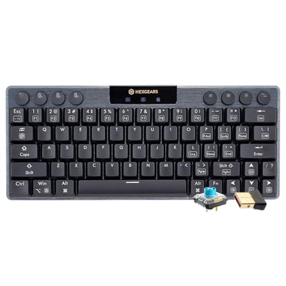 Hexgears A1 Low Profile Wireless Mechanical Keyboard - 60% Compact TKL, Bluetooth 5.0/2.4GHz/Wired USB C Hot Swappable Clicky Switch, RGB Backlit Mini Portable Gaming Keyboard Aluminum for PC/MAC - size: A1 - Mini, style: Clicky