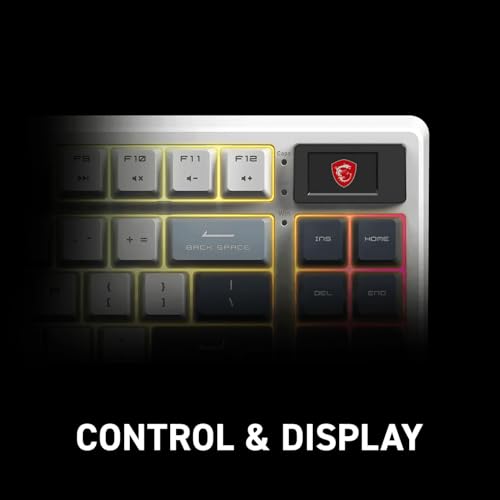 msi Forge GK600 TKL Wireless Sky - Mechanical Linear SWITCHES - Dye-Sublimated PBT Keycaps, Anti-Slip Base, RGB LED, USB 2.0, Bluetooth, 2.4 GHz - Tenkeyless - style: FORGE GK600 TKL W SKY US