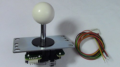 White Sanwa Madcatz Arcade Stick Product Replacement Kit OSBF-30 Buttons and JLF-TP-8YT-SK Joystick