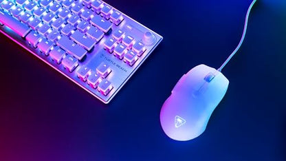 Turtle Beach Pure SEL Wired RGB Gaming Mouse for PC | Ultra-Lightweight, 8K DPI Optical Sensor, Mechanical Switches, Pretension System, Pure PTFE Glides, AIMO RGB Lighting, White - color: White