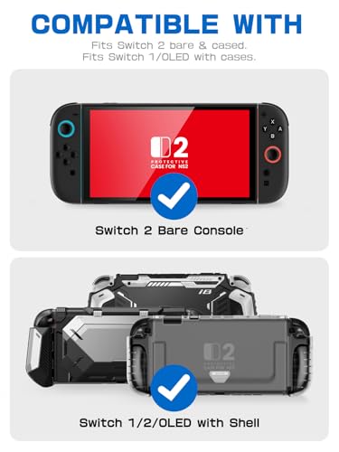 i-Blason Carrying Case for Nintendo Switch 2/Switch 1/OLED, Black | Waterproof, Hard Shell, Large Capacity, 12 Game Card Slots - color: Black