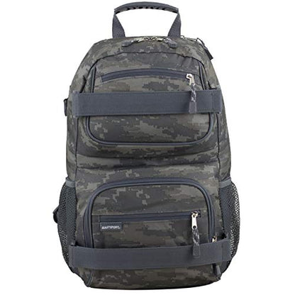 Eastsport Travel Skateboard Backpack Double Strap Laptop Bag Multi-Sport Design for Men and Women, Static Camo - color: Static Camo