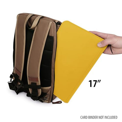 ENHANCE Designer Edition TCG Backpack - MTG Deck Bag Card Binder Space, TCG Deck Box Storage, MTG Playmat Holder - Card Storage Compatible with Magic the Gathering, Pokemon, Lorcana (Canvas Tan) - color: Canvas Tan