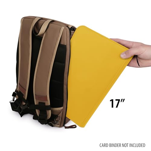 ENHANCE Designer Edition TCG Backpack - MTG Deck Bag Card Binder Space, TCG Deck Box Storage, MTG Playmat Holder - Card Storage Compatible with Magic the Gathering, Pokemon, Lorcana (Canvas Tan) - color: Canvas Tan