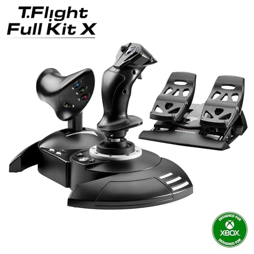 Thrustmaster T-Flight Full Kit HOTAS with Rudder Pedals - XBOX & PC | Hall-Effect joystick, 5 axes, 14 mappable buttons, detachable throttle, hat switch, adjustable resistance, for flight sims - style: T-Flight Full Kit Xbox Series X/S | PC