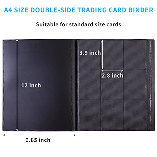 Card Binder, 360 Pockets Upgraded Trading Card Binders, Cards Collection Binder 9 Pocket, Side Loading Yugioh Binder Book Holder for MTG, TCG, Sport, Football, Baseball Collector Cards - Black - color: Black