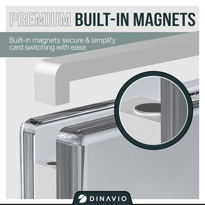 Dinavio Crafthouse PSA Graded Card Display Acrylic Case for Standard PSA and CGC Slabs - Slab Case - PSA Card Case - Graded Card Display Case - Updated Dimensions - Stand Included (White Border) - color: White Border