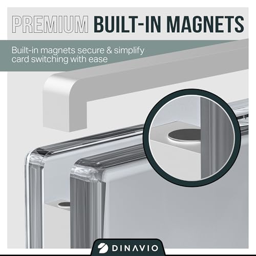 PSA Graded Card Display Acrylic Case for Standard PSA and CGC Slabs - Slab Case - PSA Card Case - Graded Card Display Case - Updated Dimensions - Stand Included (White Border) - color: White Border