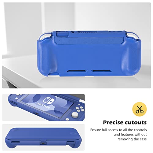 ProCase Flip Cover for Nintendo Switch Lite with 2 Pack Tempered Glass Screen Protectors, Slim Protective Case with Magnetically Detachable Front Cover for Nintendo Switch Lite 2019 -Blue - color: Blue