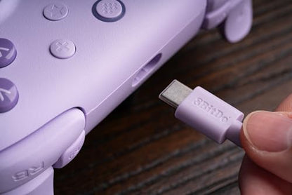 8BitDo Ultimate 2C Wired Controller for Windows PC and Android, with 1000Hz Polling Rate, Hall Effect Joysticks and Hall Triggers, and Remappable L4/R4 Bumpers (Purple) - color: Purple