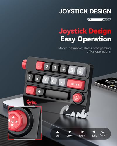 Numeric Mechanical Keyboard with Right Joystick, One Handed Keyboard Fully Programmable for Knobs and Keys, Rocker Knobs for OSU Keypad, Hotswap Keypad with RGB - color: Khaki