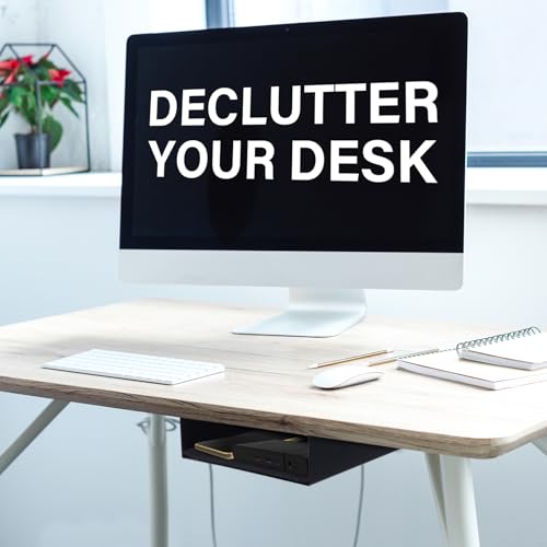 Under Desk Storage Shelf, Steel Under Desk Tray Mountable Add-On Shelf for Table Office Desk, Small (Pack of 1) - size: Small (7.5" x 8" x 2.8")