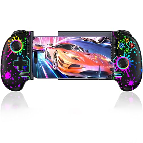 NinjaPlusOX Mobile Gaming Controller for iPhone/Android with Hall Joystick, Wireless Phone Controller with Phone Case Support, Compatible with Xbox Game Pass, Steam Link, Call of Duty, Roblox - color: Black Color Droplet