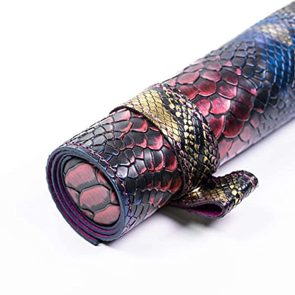 Cusdie 2 in 1 Dice Rolling Mat & Zippered Dice Holder DIce Tray- Compatible with DND Polyhedral Dice (Colorful Dragon Scale) - color: Colorful Dragon Scale