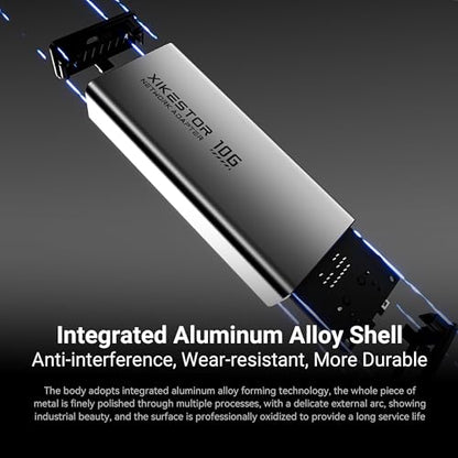 USB C to Ethernet Adapter Plug and Play 10Gb RJ45 Network Card | (Thunderbolt 5/4/3 USB4 Compatible) Aluminum Cooling Case, Fanless Silent, Realtek RTL8159, ~9.7Gb on Windows, ~6Gb on macOS - color: USB C to 10Gb RJ45