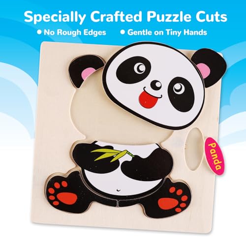 Wooden Puzzles for Toddlers 1-3, Pack of 8 Toddler Animal Puzzles Ages 2-4, Montessori Educational Animals Jigsaw Puzzles Christmas Birthday Gift for Baby Girl Boy Ages 1 2 3 4 Year Old - color: Animal Puzzle Set