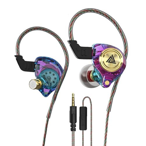 Wired Gaming Earbuds, Ak3file in Ear Monitors, Deep Bass Sound Wired Earbuds, HiFi in Ear Headphones with 1DD 10mm Dynamic Driver, IEM for Music Gaming Video Calling (Purple) - color: Purple