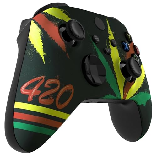 Stealth Controllers Wireless Controller for Xbox Series S, Xbox Series X, Xbox One - Soft Touch Feel - Custom Series S/X Controller (Leaves 420) - color: Leaves 420