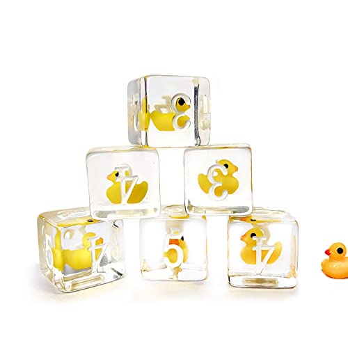 Bescon Yellow Duck 6 Sides Dice Set 6pcs Set in Brick Box, 16MM Yellew Duck D6 6pcs