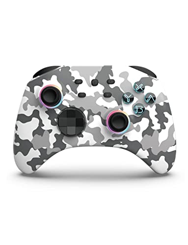 PHNIXGAM Wireless Controller for Switch, Bluetooth Controller Compatible with Switch/Switch Lite/Switch OLED, Windows PC/Steam/Steam Deck/iOS 16.0 and Above/ Android 10.0 and Above, with Programmable Buttons, RGB, Motion Control/Vibration/Turbo (Camo) - c