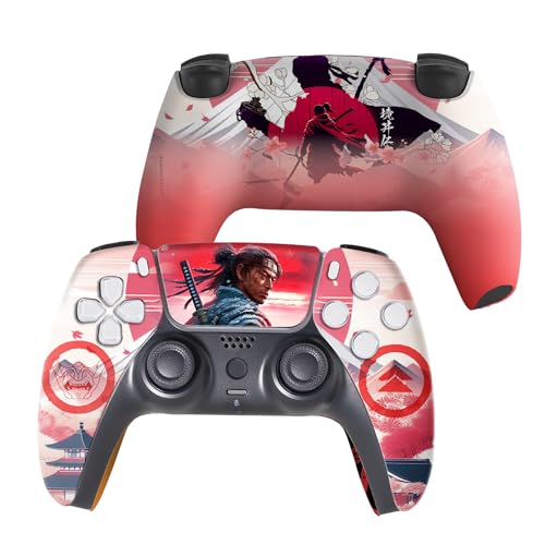 Ghost of Tshushiima Custom PS-5 Controller Wireless compatible with Play-Station 5 Console by BCB Controllers | Proudly Customized in USA with Permanent HYDRO-DIP Print(NOT JUST A SKIN)(MODDED) - color: Ghost of Tshushiima, size: Modded - Front & Back Pri