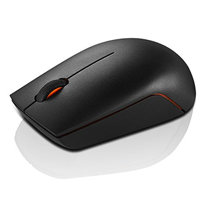 Lenovo 300 Wireless Mouse, Black, Computer Mouse for PC and Laptop with Windows, Ambidextrous Design, 2.4 GHz Nano USB Receiver, 12 Month Battery Life - color: Black