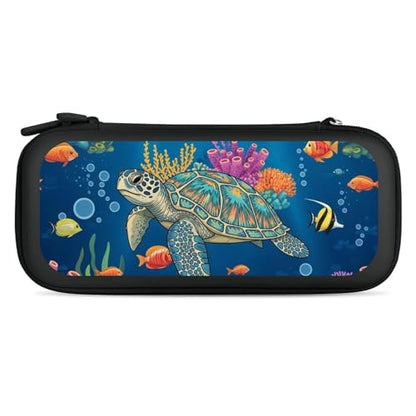 PPIKTC Travel Hard Shell Carrying Case for Switch, Shockproof Protective Storage Bag with 15 Game Cartridges, Sea Turtle - color: Design (214)