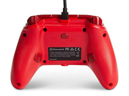PowerA Enhanced Wired Controller for Xbox Series X|S - Red, Detachable 10ft USB Cable, Mappable Buttons and Rumble Motors, Officially Licensed for Xbox - color: Red