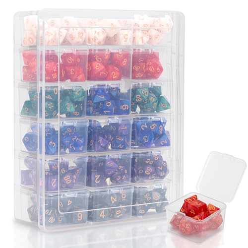 Plastic Storage for 210 Dices, Display Case With 18 Boxes Each Holding up to 12 Dices, Dice Case for DnD Dice Great for Dice Collectors or RPG D&D Games(1-Pack Transparent) - color: 1-Pack Transparent