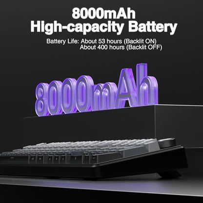 AULA F99 Pro Wireless Mechanical Keyboard with Knob,Gasket Structure,Tri-Mode BT5.0/USB-C/2.4GHz Hot Swappable Keyboard,Creamy Sound,RGB Backlit PBT Keycaps Computer Gaming Keyboards - color: With Knob-Side Prined-Black