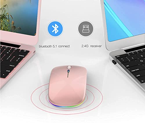 PEIBO Bluetooth Wireless Mouse for Laptop mac MacBook ipad MacBook air MacBook pro pc Desktop Computer Windows Chromebook Notebook (Jelly Pink) - color: Jelly PINK