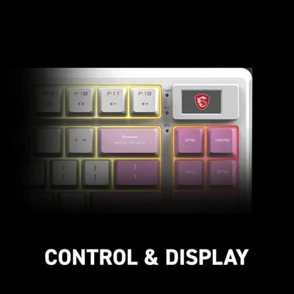msi Forge GK600 TKL W Violet US - Mechanical Linear SWITCHES - Dye-Sublimated PBT Keycaps, Anti-Slip Base, RGB LED, USB 2.0, Bluetooth, 2.4 GHz - Tenkeyless - style: FORGE GK600 TKL W VIOLET US