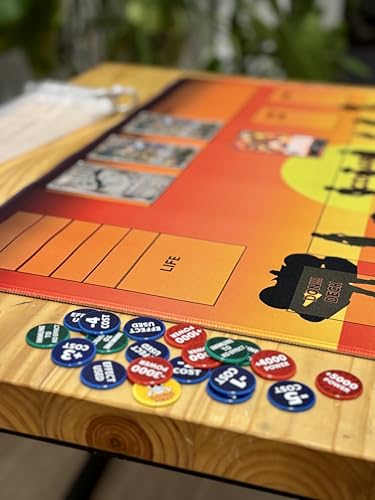 Trading Card Game Playmat – OPTCG Compatible Play Mat with Card Zones, Non-Slip Rubber Base, Stitched Edges, Original Art (Crew) - color: Crew