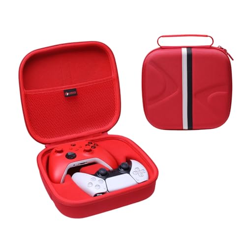 XANAD 2-in-1 Controller Case for Xbox/Playstation/Nintendo Switch/PowerA/ELISWEEN/GameSir/Diswoe/TIANHOO Wireless Controller - Hard Travel Protective Carrying Storage Bag(Red) - color: Red