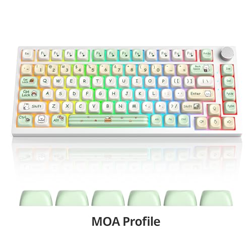 Keycap 60 Percent PBT for Mechanical Keyboard-139 Key, Dye-Sublimation Cute Keycaps MOA Profile Custom Keycaps for 61 68 87108 Mechanical Keyboard(Green) - color: Green Dog MOA