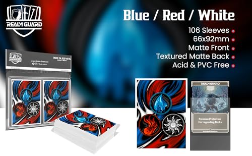 100ct Textured Matte TCG/MTG Card Art Sleeves (Blue Red White) - style: Blue Red White