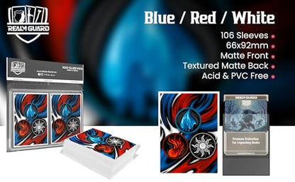 100ct Textured Matte TCG/MTG Card Art Sleeves (Blue Red White) - style: Blue Red White