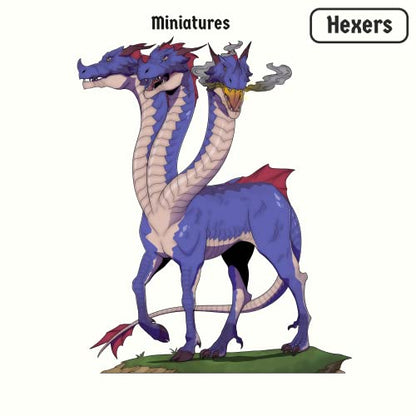 Hexers Beasts Monster and Animals DM Starter Set Flat 2D Miniatures for Tabletop Gaming Compatible with Dungeons and Dragons D&D DND Pathfinder RPG Play Mini Figures Figurines Minis for 5e Campaign