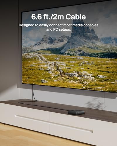 Belkin Ultra HD HDMI 2.1 Cable 6.6ft/2M, 4K Ultra High Speed HDMI Cable, 48Gbps HDMI 2.1 Cord, Dolby Vision HDR & 8K @60Hz, 10K Streaming - Compatible w/ Playstation, PS4, PS5, Xbox Series X, & More - style: 6.6ft PVC Cable