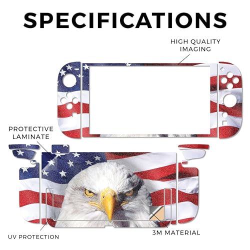 Glossy Glitter Gaming Skin Compatible with Nintendo Switch 2 Console Only - America Strong - Premium 3M Vinyl Protective Wrap Decal Cover - Easy to Apply | Crafted in The USA by MightySkins - color: America Strong, size: Switch 2 Console Skin Only, style: