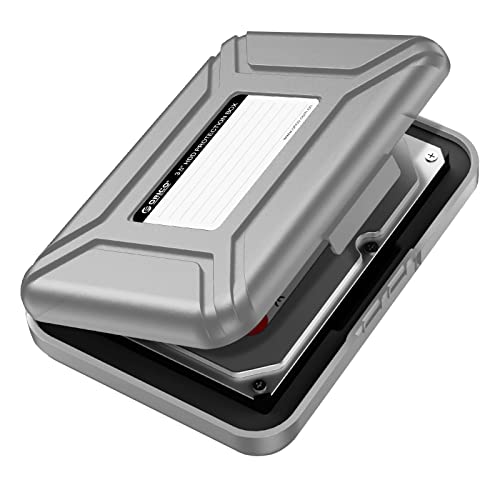 ORICO Hard Drive Case 3.5 inch HDD Storage Carrying Case Anti-Static and Shockproof External Hard Drive Portable Case, Compatible with WD, Seagate, Toshiba, Samsung, Hitachi, Crucial-PHXGY - color: Grey