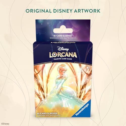 Ravensburger Disney Lorcana TCG: Archazia's Island Card Sleeves Featuring Cinderella - Ballroom Sensation| 65 Protective Sleeves for TCG Decks | Ages 8+