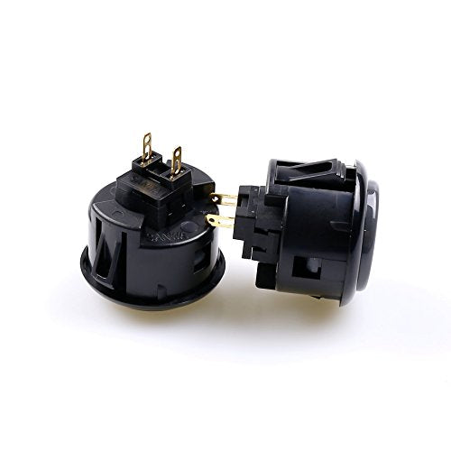 SANWA 6 pcs OBSF-30 Original Push Button 30mm - for Arcade Jamma Video Game & Arcade Joystick Games Console (Black & Gray) S@NWA - color: Gray