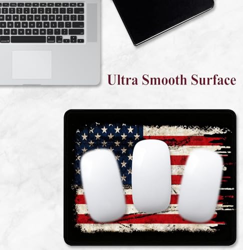 American Flag Gaming Mouse Pad, Stitched Edge Anti Slip Computer Mouse Pad | High Density Smooth Surface, Anti Slip Rubber Bottom Stable And Not Displaced, Exquisite Lock Edge Wear-Resistant And Durable - color: American Flag