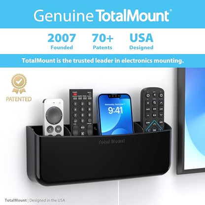 TotalMount Drop-Free Remote Holder – Removable Adhesive Strips – Pro Black | Designed in the USA – Simply Put the Remotes In – No Tricky Magnet Alignment Needed (Holds 5 or 6 Remote Controls) - color: For 5 Or 6 Remotes – Premium Black