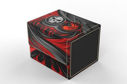 Vault- TCG/MTG 100+ Card Color Combo Deck Box (Black/Red) - color: Black/Red