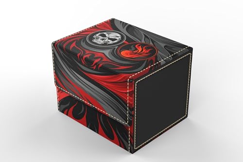 Vault- TCG/MTG 100+ Card Color Combo Deck Box (Black/Red) - color: Black/Red