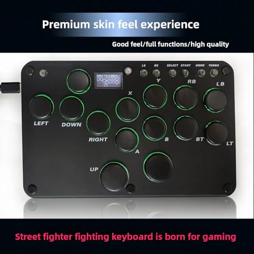 XIAO SHI MIN STORY Leverless Controller Fight Sticks 12Keys All-Button Arcade Fightstick Supports Turbo & Hot Swap RGB for PC/PS4/PS3/Switch