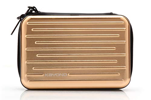 Anti-Shock Silver Aluminium Carry Travel Protective Storage Case Bag for 2.5" Inch Portable External Hard Drive HDD USB 2.0/3.0 (Golden) - color: Golden