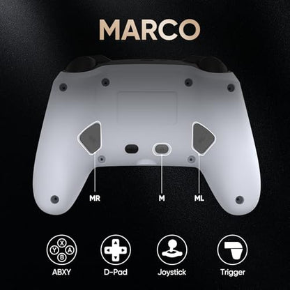 BETMI RGB Wireless Pro Controller for Switch 2, C Button, Wake-up(White) | One Click Wake-up, 9 Gyro Axis, Hall Effect Joysticks, Macro, Dual Vibration, 3.5mm Jack, PC Bluetooth Game Controller - color: White